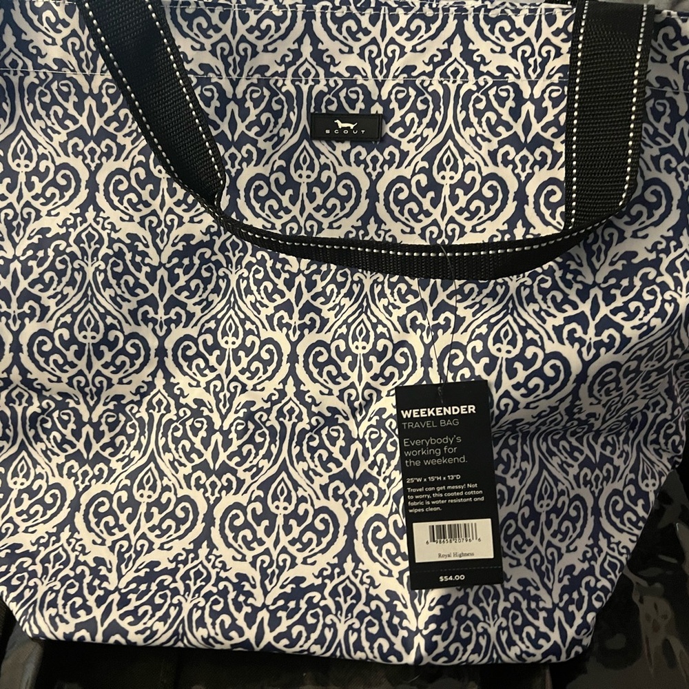 Scout weekender BNWT Royal Highness travel bag blue white